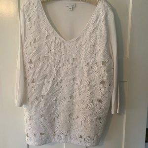 J Jill Floral Top 3/4 Sleeve